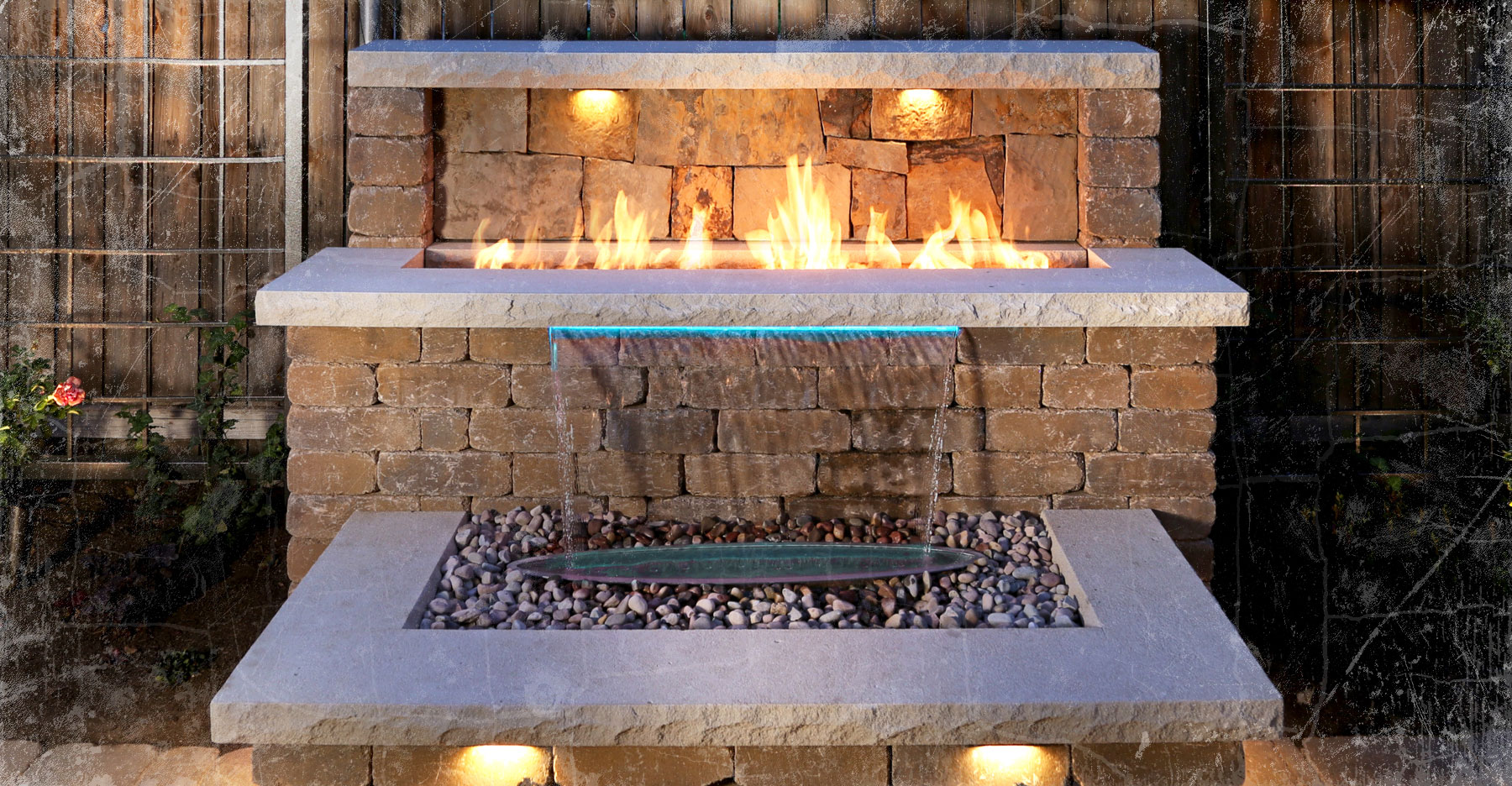 Waterfall Fireplace Yardscapes Northwest